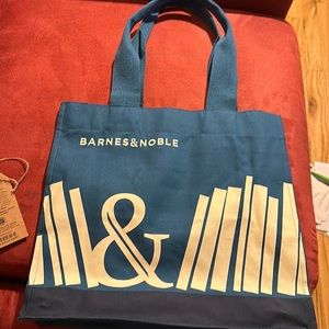Barnes & Noble premium organic in-conversion cotton tote blue